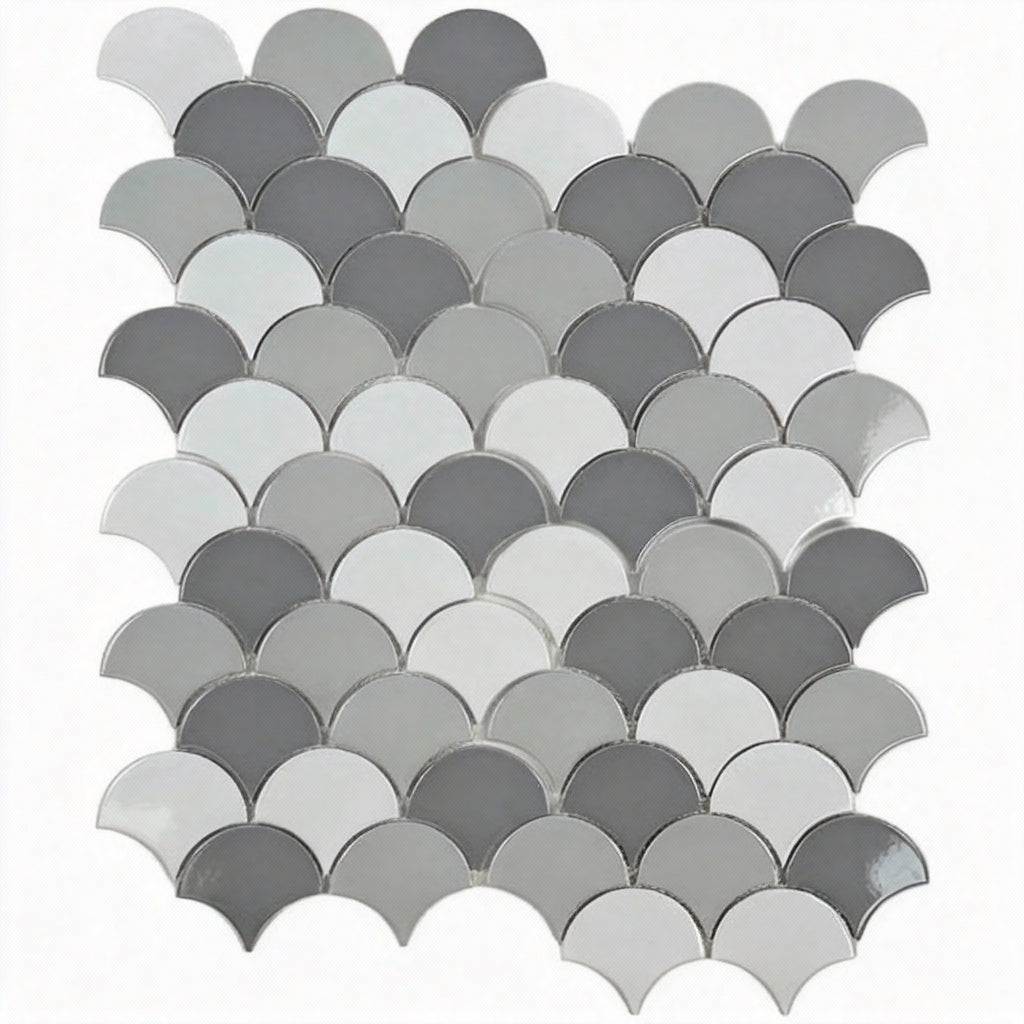 Vicenza Grace Series Fan Shape Porcelain Mosaic: Timeless Form, Modern Balance