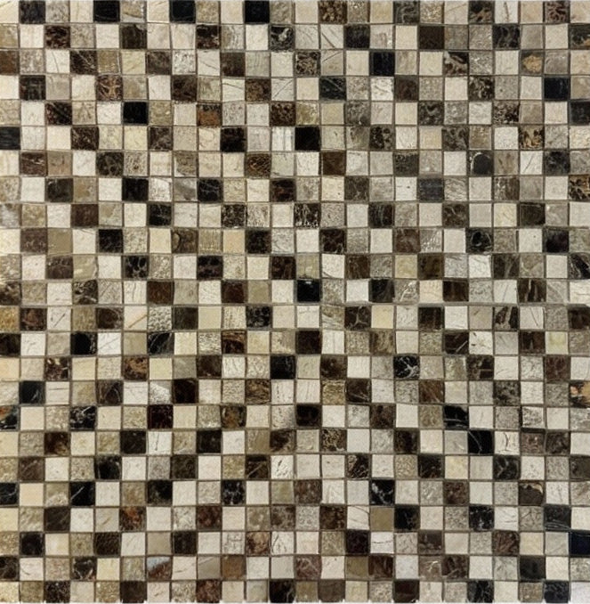 Eternal Marble Mosaic: Dark Emperador, Light Emperador & Crema Marfil in Perfect Harmony