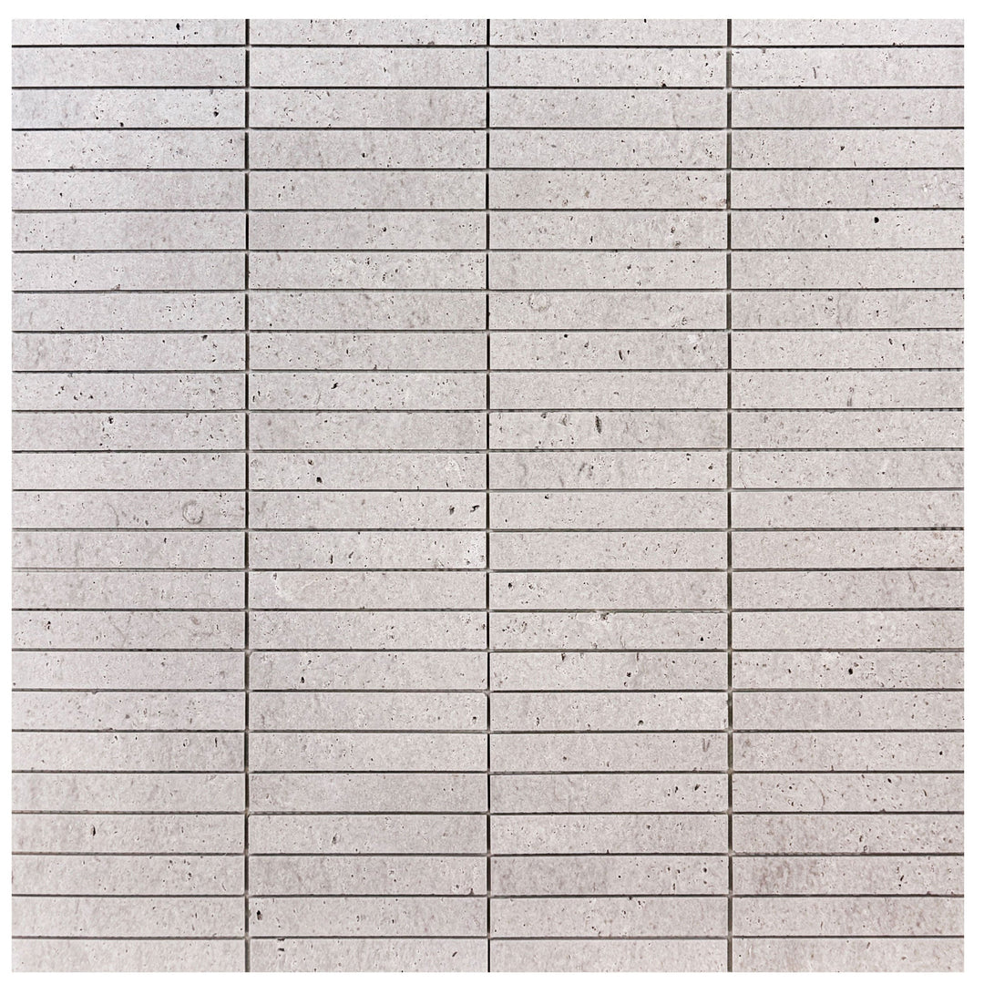 White Sandstone White Travertine Honed Rectangle Marble Mosaic