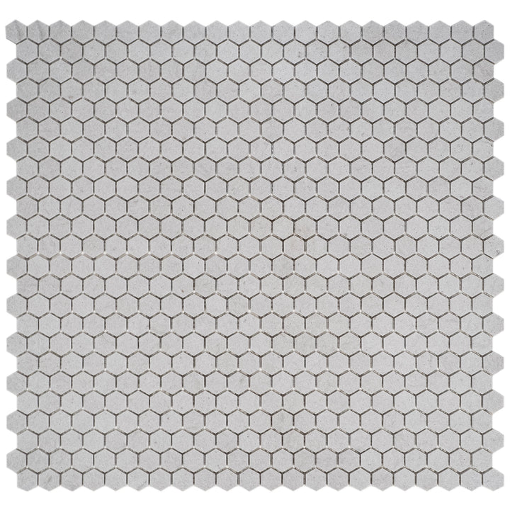 White Sandstone White Travertine Honed Hexagon Marble Mosaic