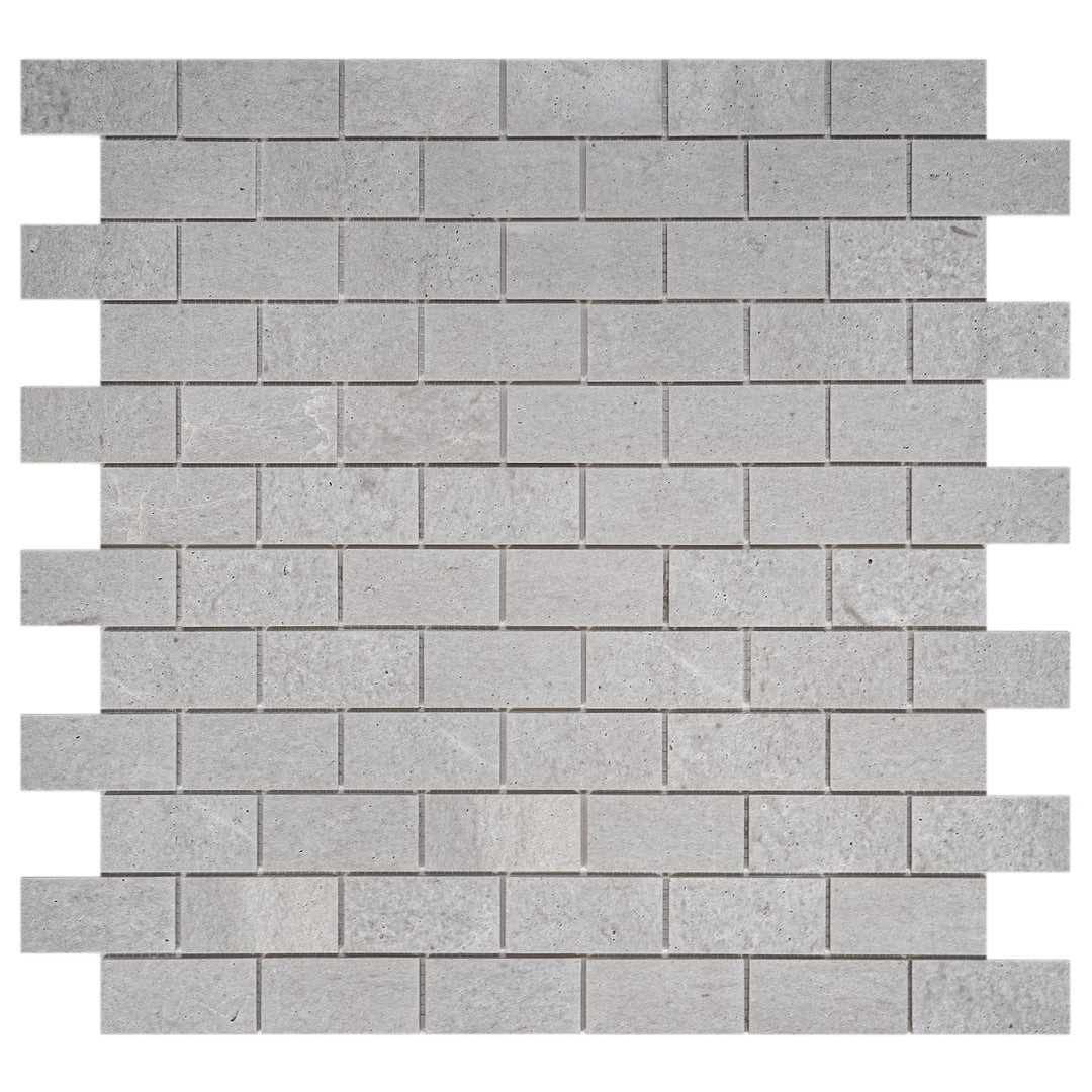White Sandstone White Travertine Honed Brick Pattern Marble Mosaic