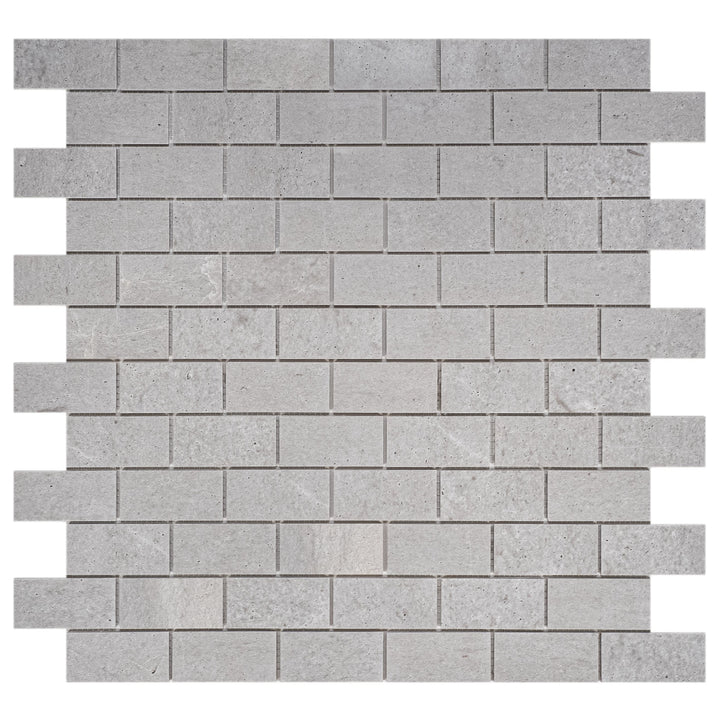 White Sandstone White Travertine Honed Brick Pattern Marble Mosaic