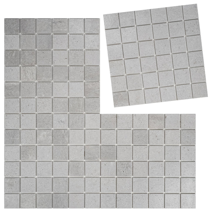 White Sandstone White Travertine Honed Square Marble Mosaic