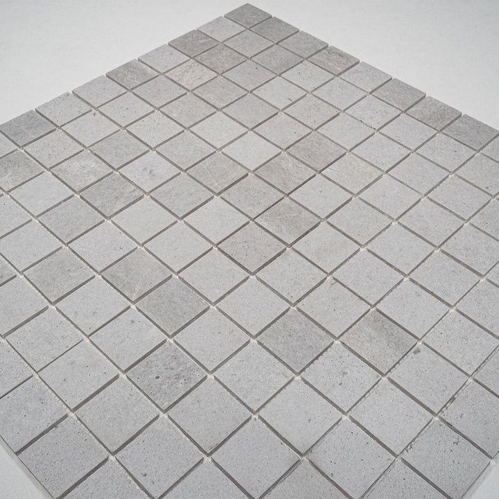 White Sandstone White Travertine Honed Square Marble Mosaic