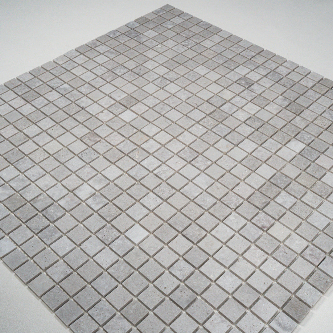 White Sandstone White Travertine Honed Square Marble Mosaic