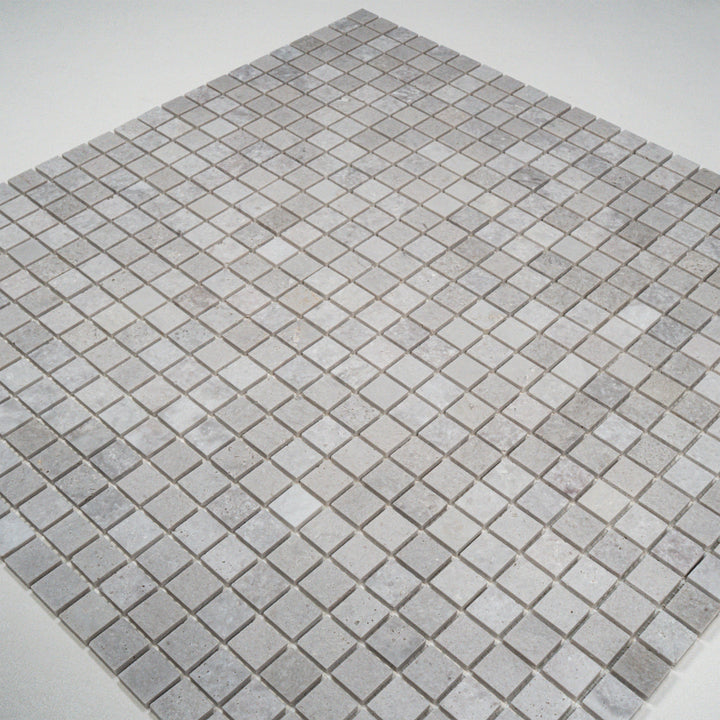 White Sandstone White Travertine Honed Square Marble Mosaic