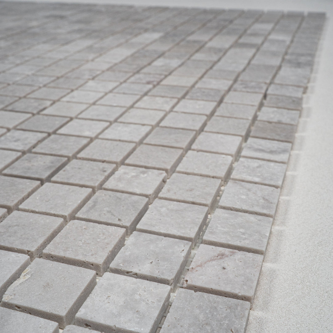White Sandstone White Travertine Honed Square Marble Mosaic