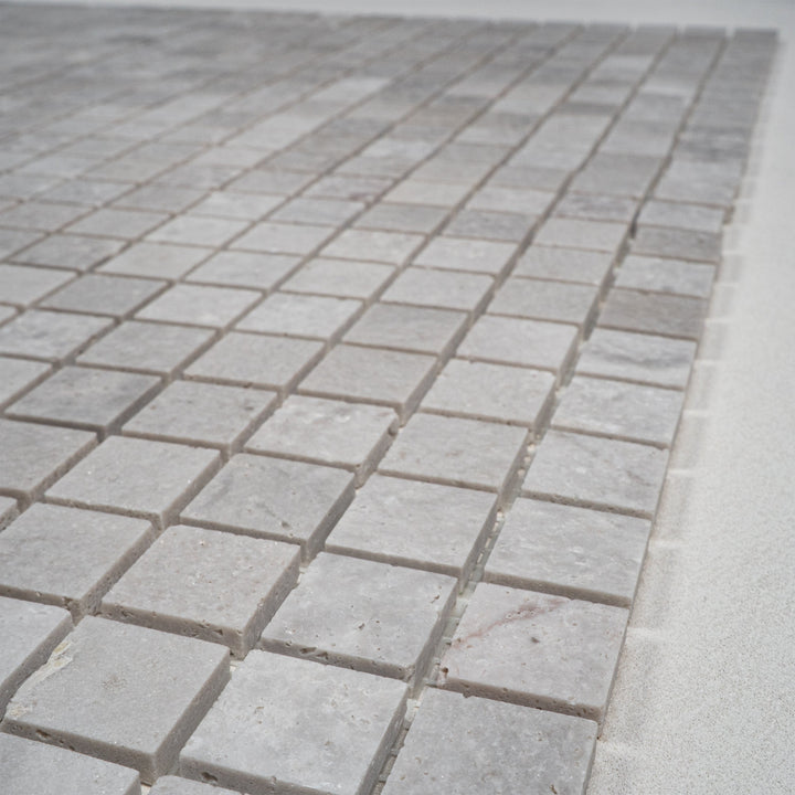 White Sandstone White Travertine Honed Square Marble Mosaic