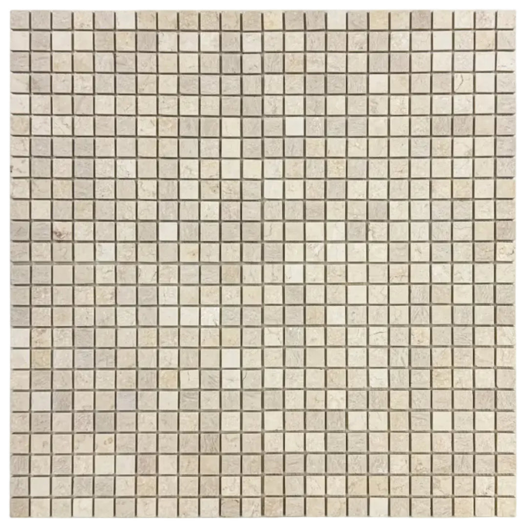 Beige Sandstone Light Beige  Honed Square Travertine Marble Mosaic