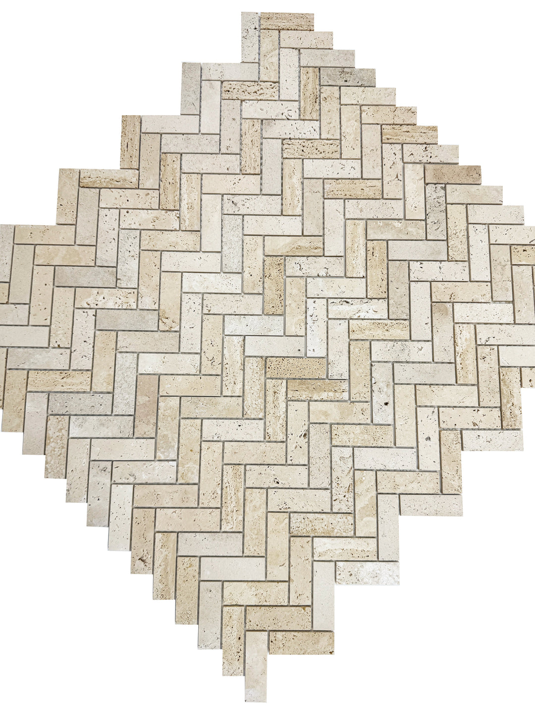 Beige Sandstone Light Beige  Honed Herringbone Travertine Marble Mosaic