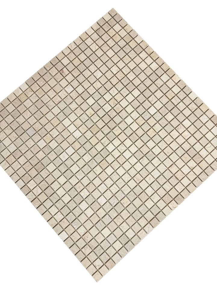 Beige Sandstone Light Beige  Honed Square Travertine Marble Mosaic