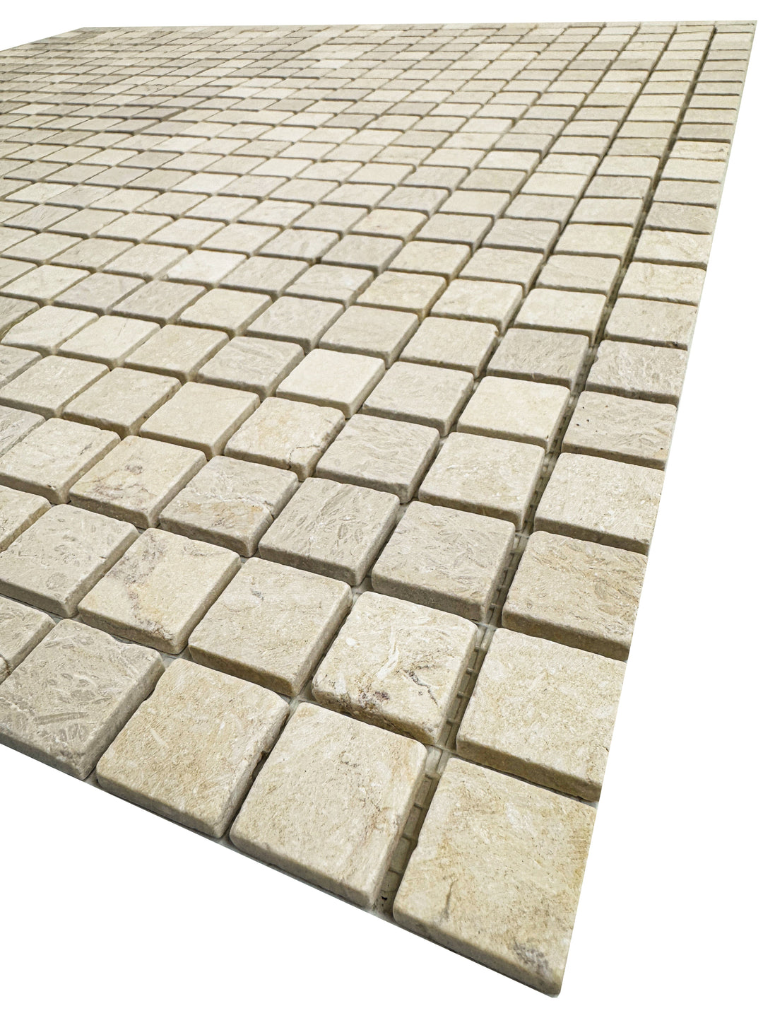Beige Sandstone Light Beige  Honed Square Travertine Marble Mosaic