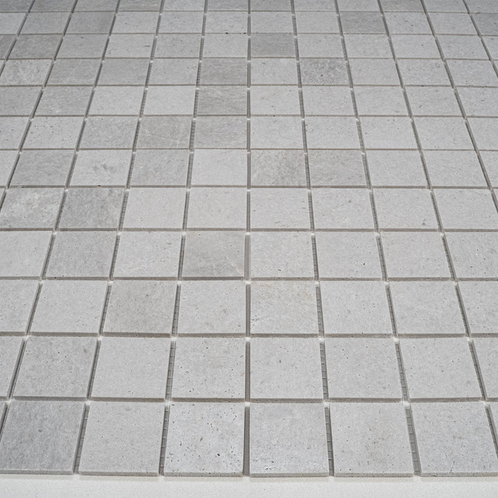 White Sandstone White Travertine Honed Square Marble Mosaic