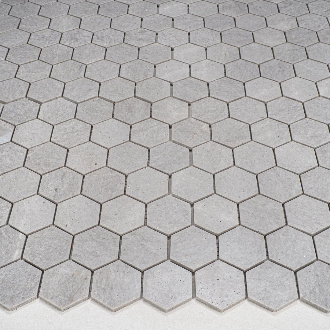 White Sandstone White Travertine Honed Hexagon Marble Mosaic