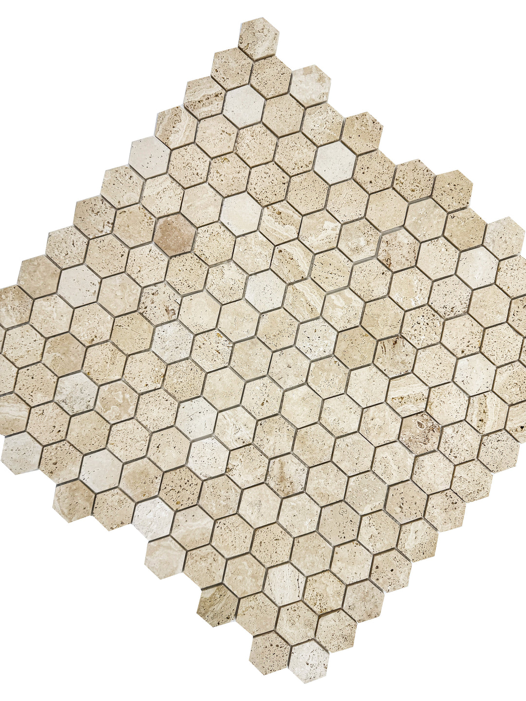 Beige Sandstone Light Beige  Honed Hexagon Travertine Marble Mosaic