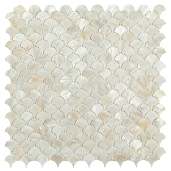 Handmade Beige Scallop Mother Of Pearl Mosaic Tile