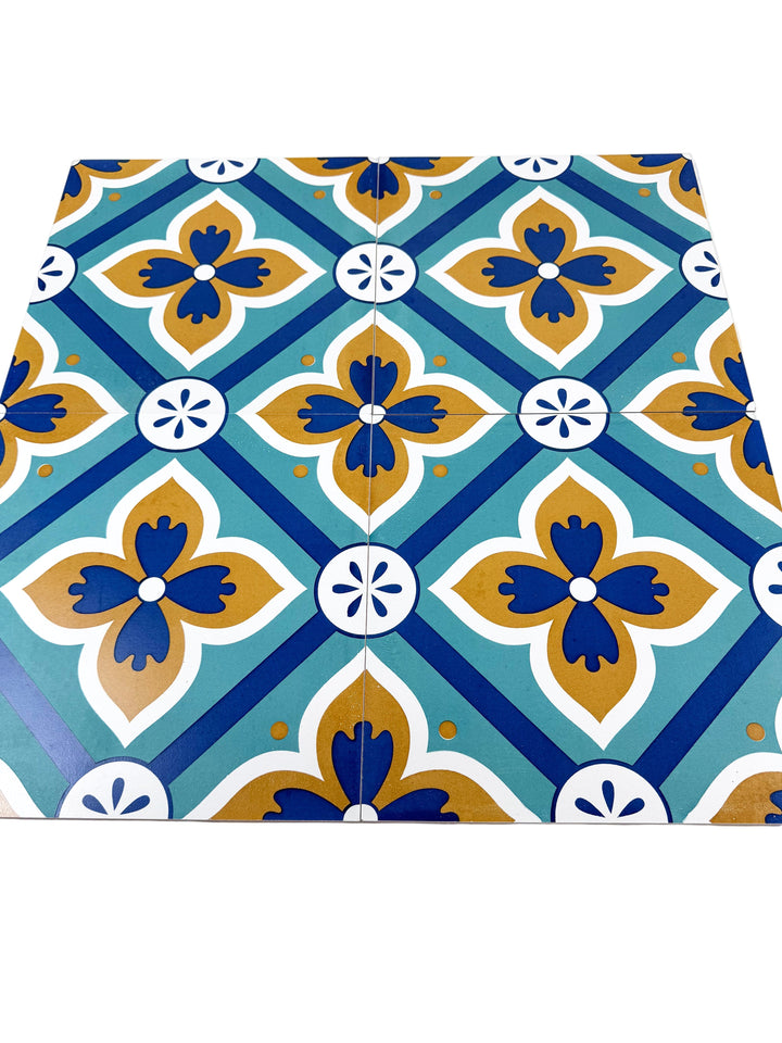 Brown, teal & blue Moroccan Style Tile