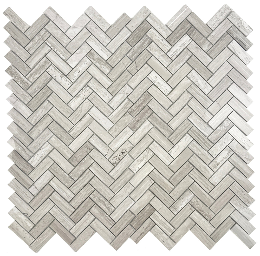 Marble Luxe Series Vein Polished Herringbone Marble Mosaic