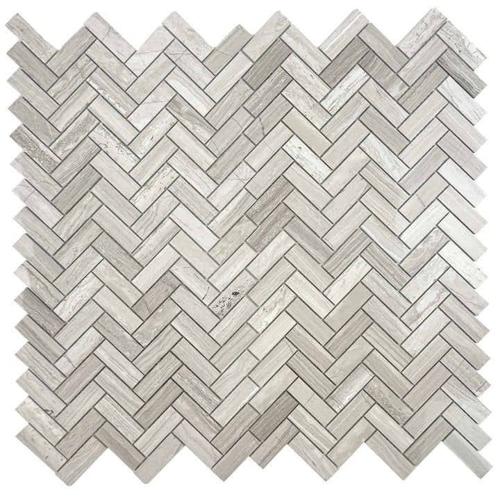 Marble Luxe Series Vein Polished Herringbone Marble Mosaic