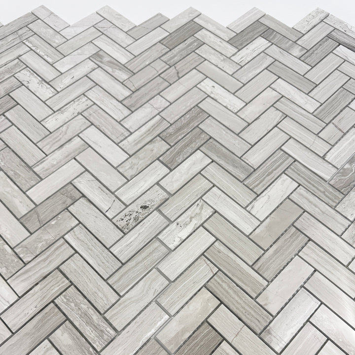 Marble Luxe Series Vein Polished Herringbone Marble Mosaic