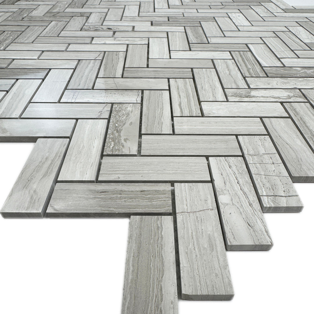 Marble Luxe Series Vein Polished Herringbone Marble Mosaic