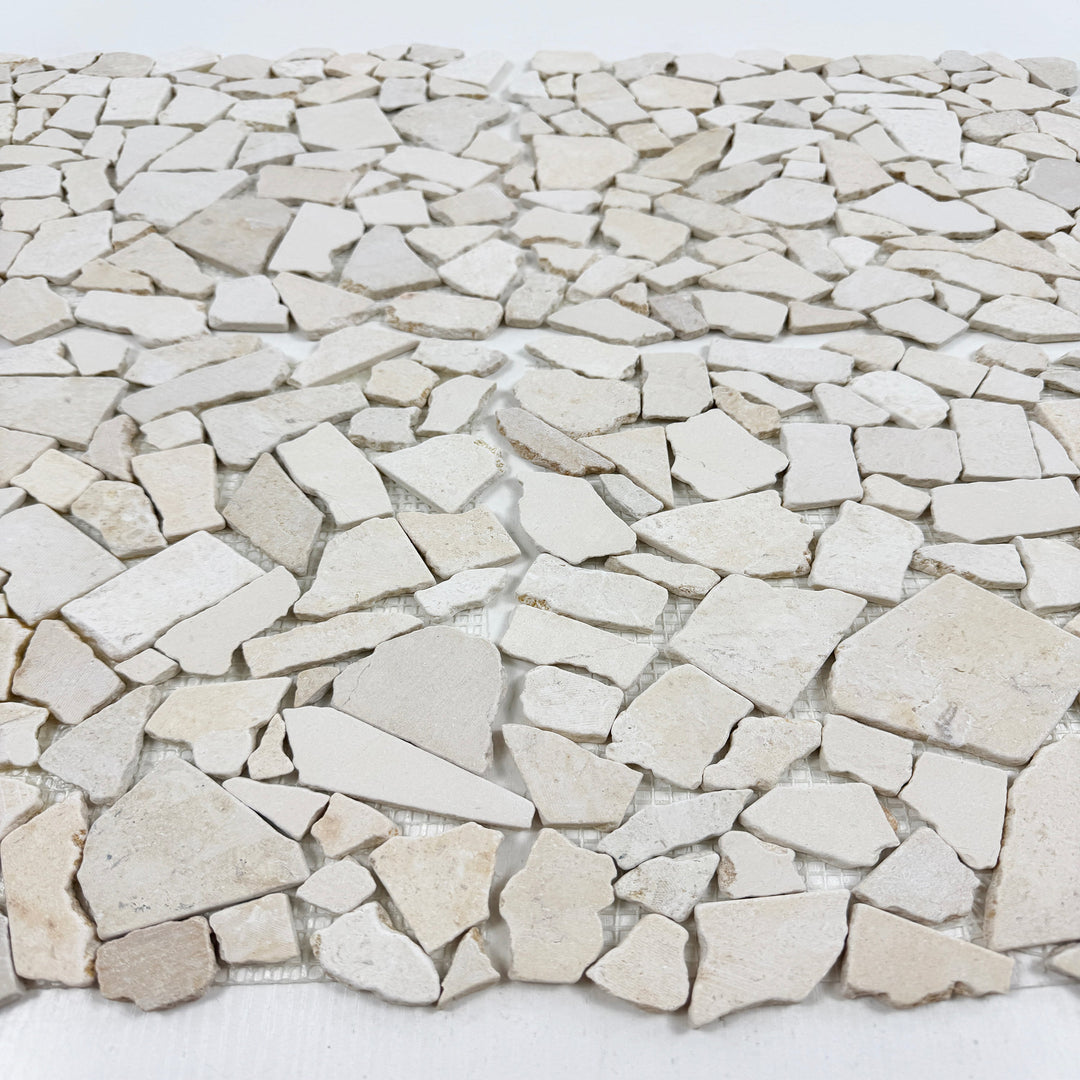 Celvive Stone Sunny Beige Honed Irregular Shape Marble Mosaic