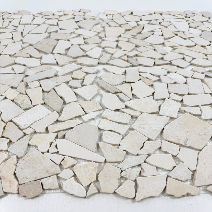 Celvive Stone Sunny Beige Honed Irregular Shape Marble Mosaic