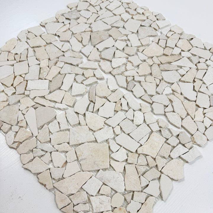 Celvive Stone Sunny Beige Honed Irregular Shape Marble Mosaic