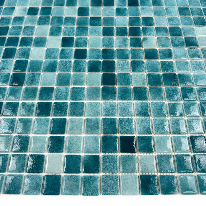 Imperial Crest Saga Green Glossy Recycled Glass Mosaic