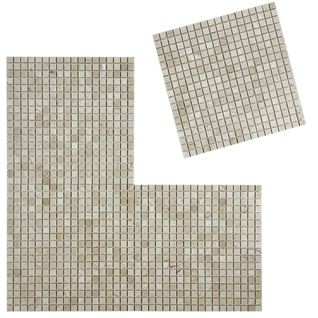 Sand Veil Cream Marfil Polished Square  Marble Mosaic