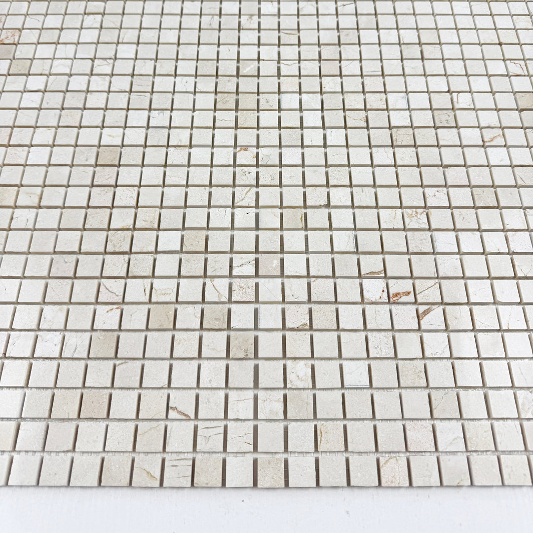Sand Veil Cream Marfil Polished Square  Marble Mosaic