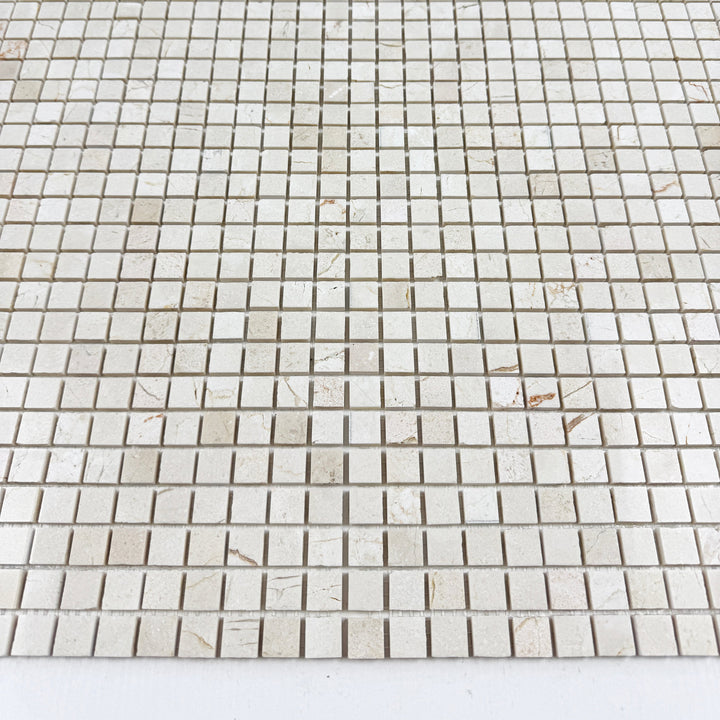 Sand Veil Cream Marfil Polished Square  Marble Mosaic