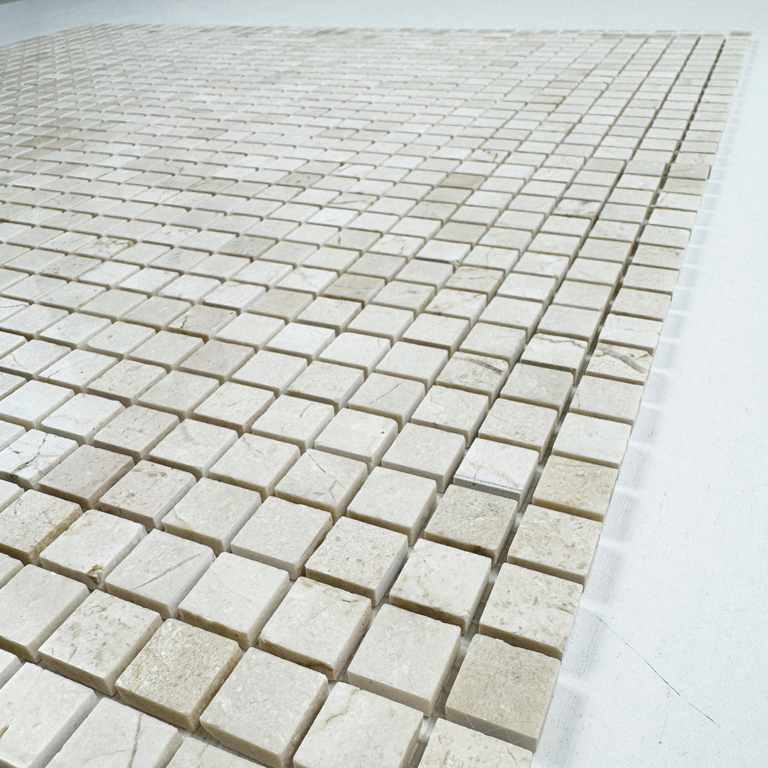 Sand Veil Cream Marfil Polished Square  Marble Mosaic