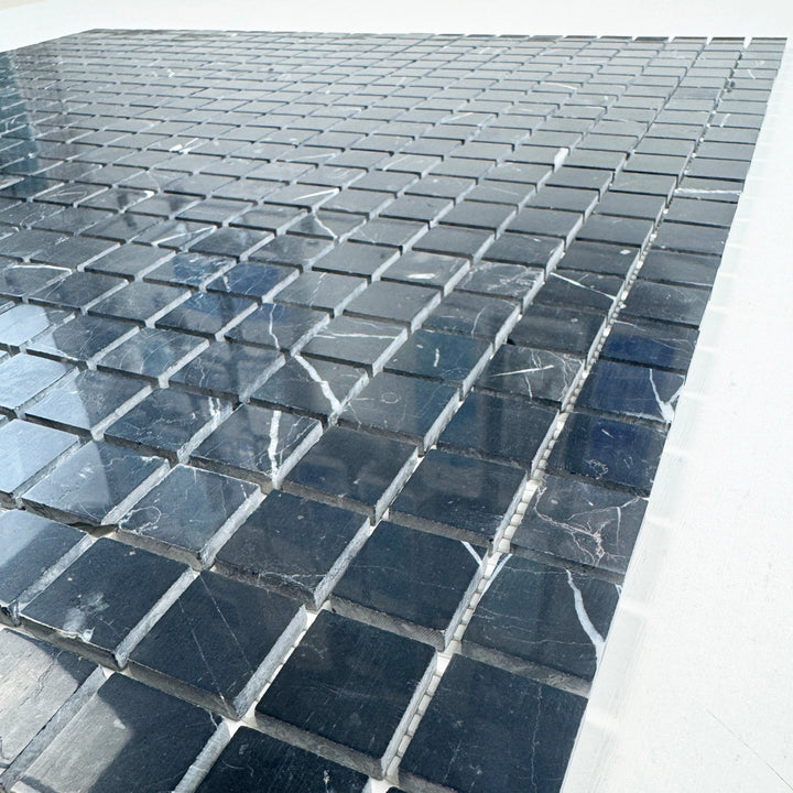 Noir Crest Black Marquina Polished Square  Marble Mosaic