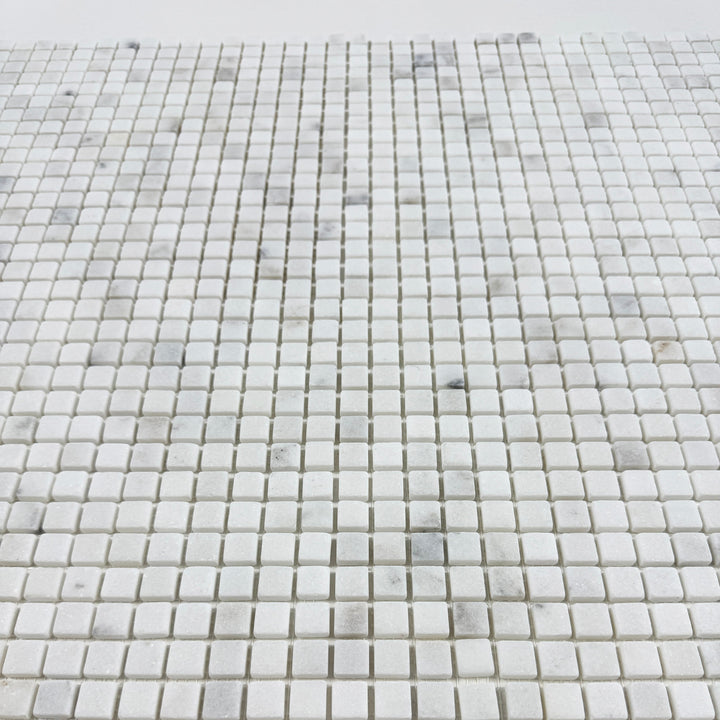 Zen Terra Kwong Sal White Honed Square Marble Mosaic