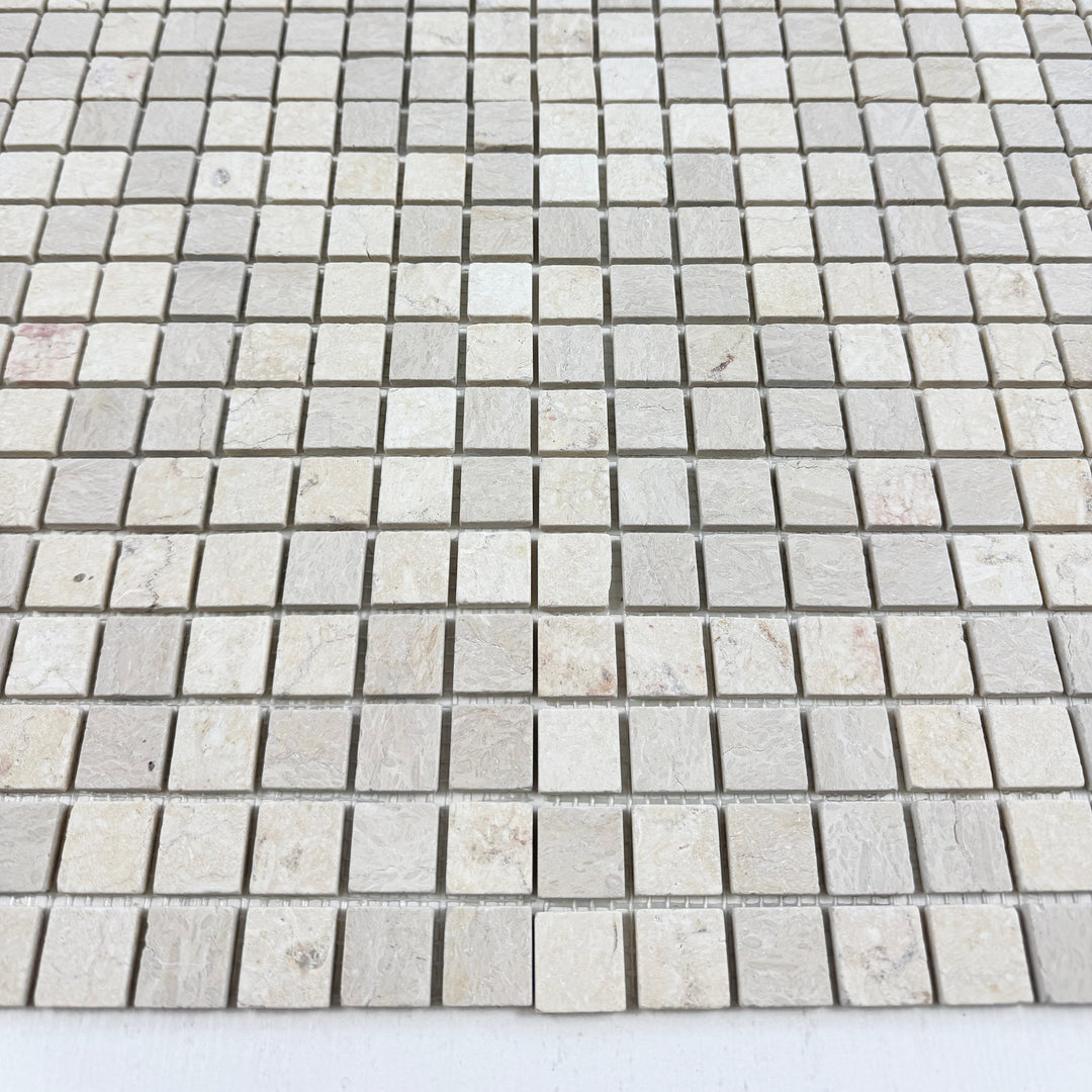 Sand Veil Cream Marfil  Polished Square  Marble Mosaic