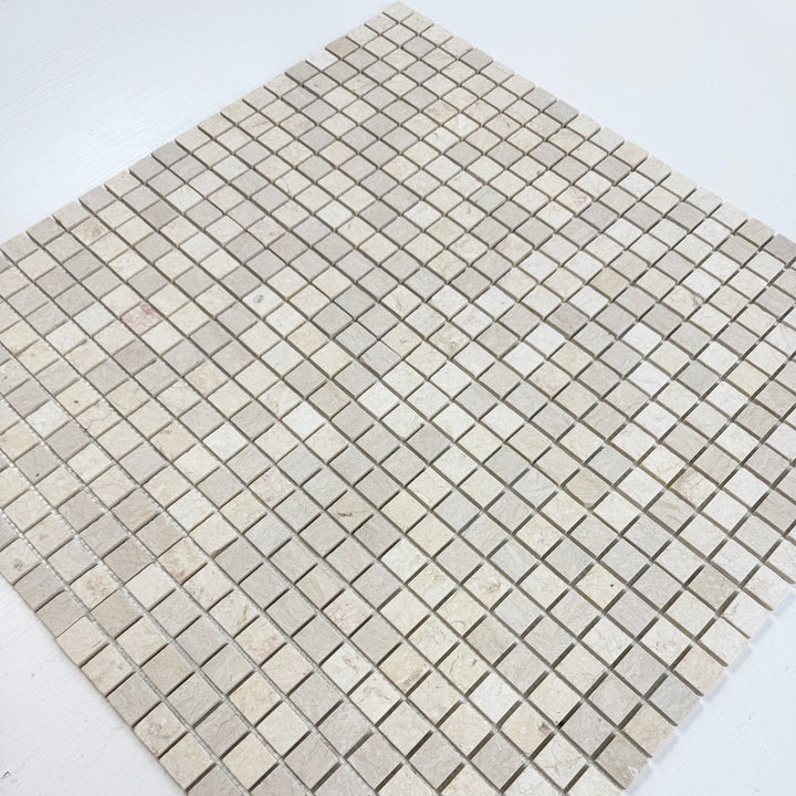 Sand Veil Cream Marfil  Polished Square  Marble Mosaic