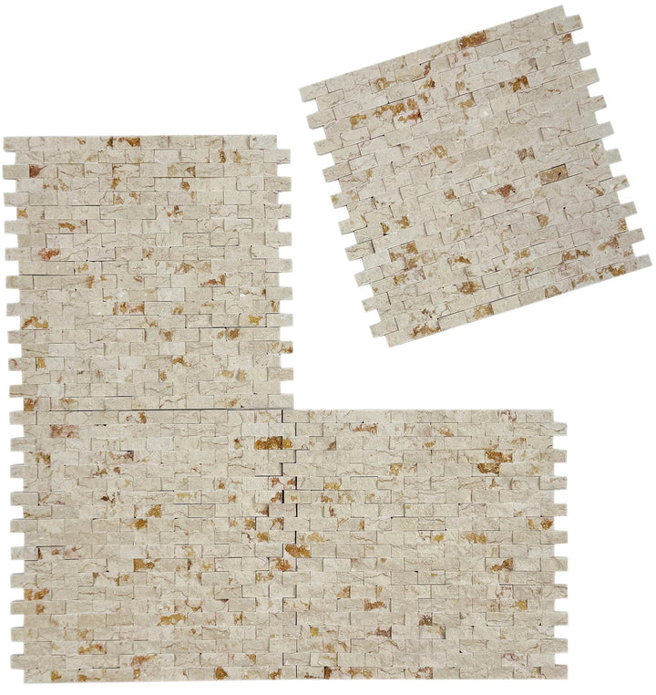Set of interlocking foam mats with a stone pattern on a white background