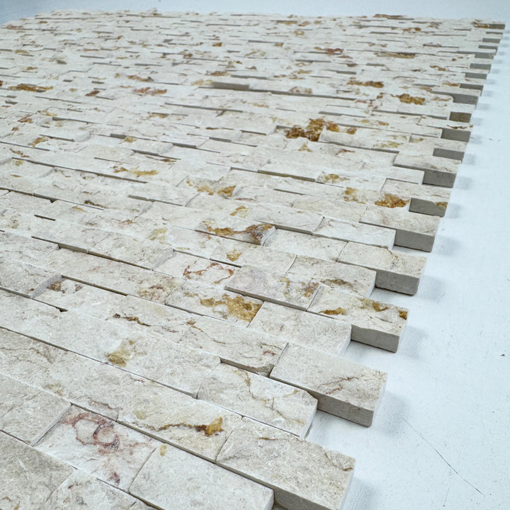 Aurora Luxe Sunny Beige Split Surface Marble Mosaic
