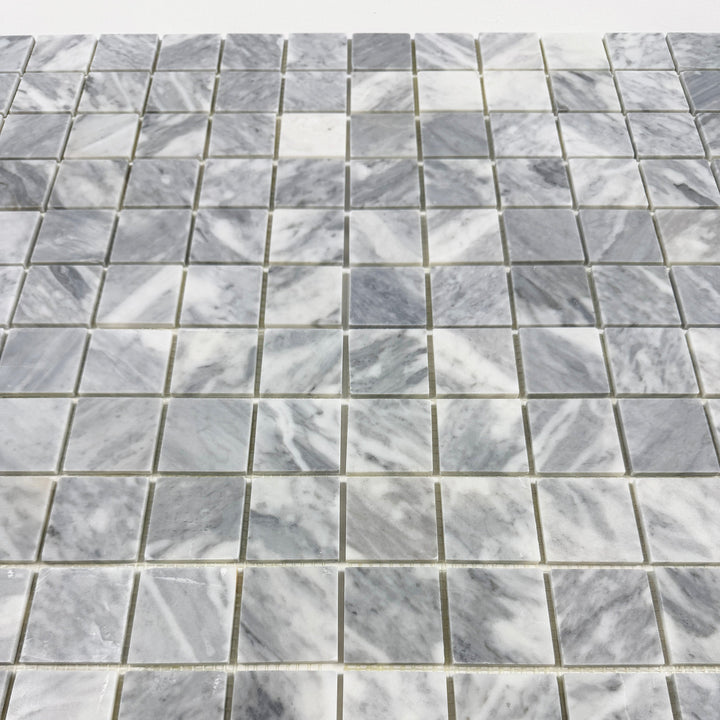 Silver Veil Bardiglio Polished Square  Marble Mosaic