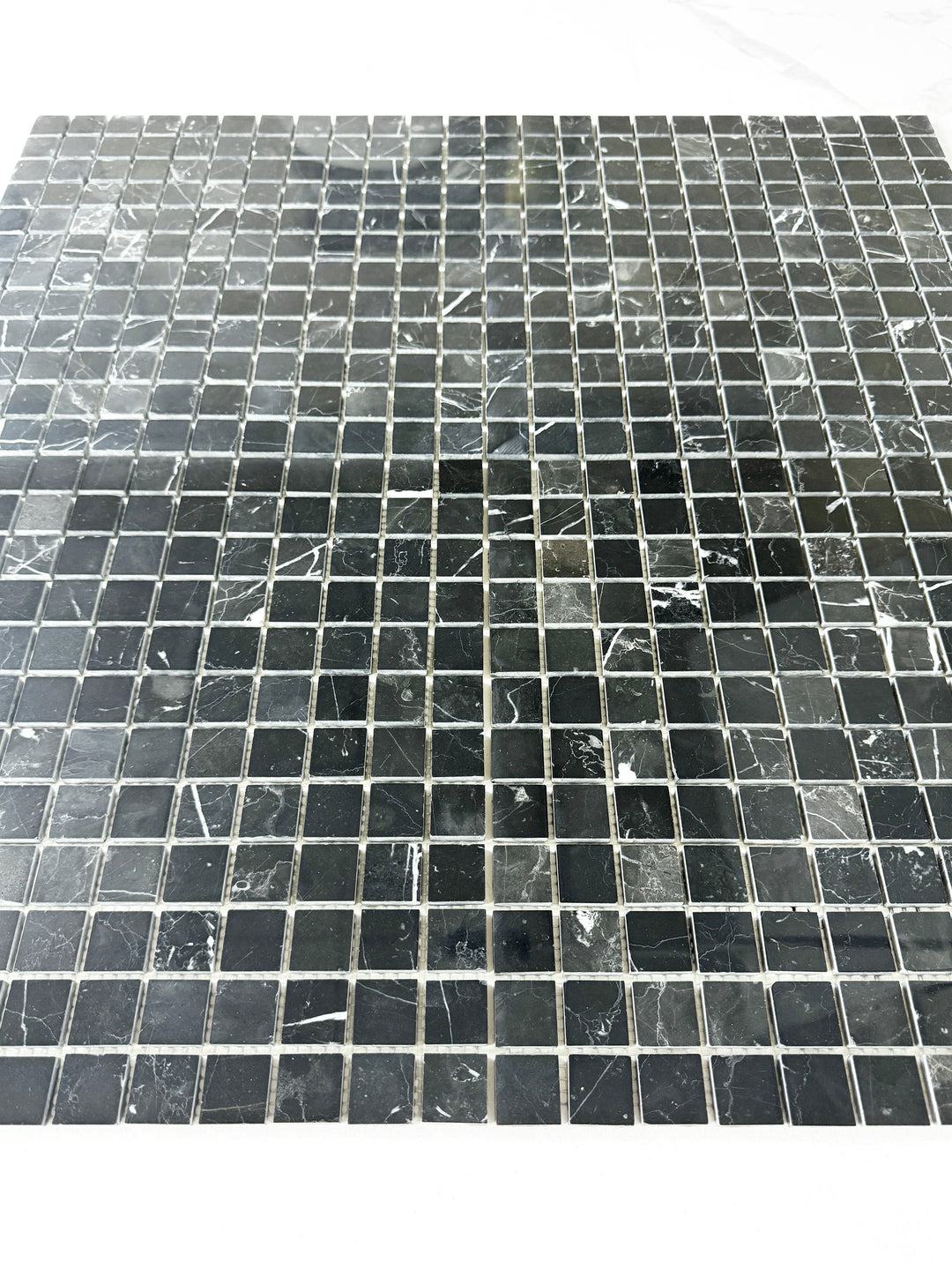 Noir Crest Black Marquina Polished Square  Marble Mosaic