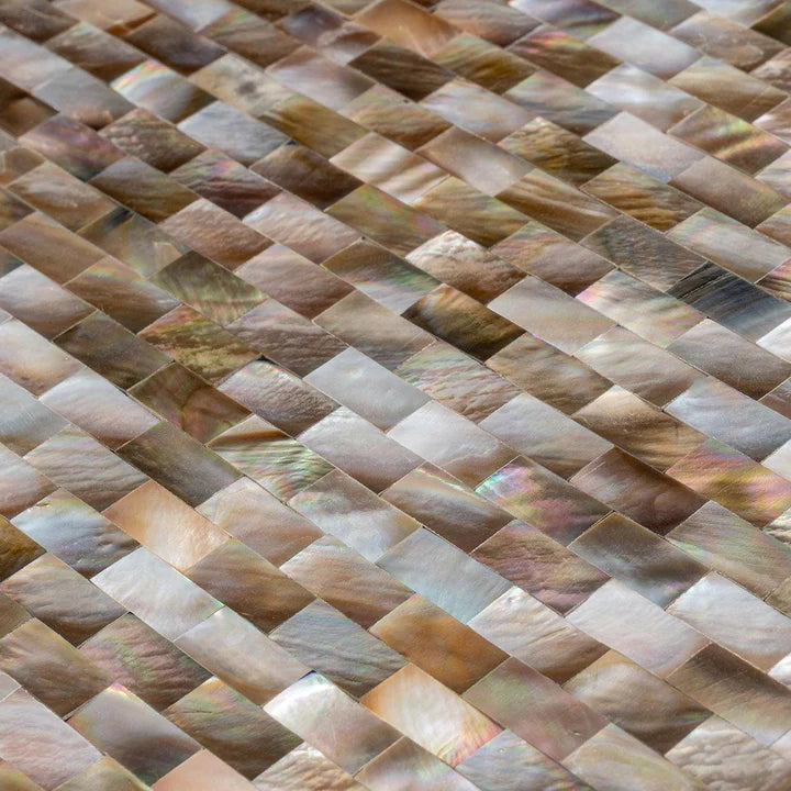 Mother Of Pearl Gold Bricks Mosaic Tile