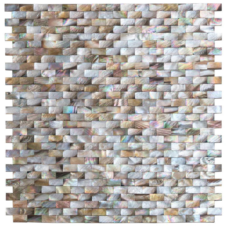 Mother Of Pearl Gold Bricks Mosaic Tile