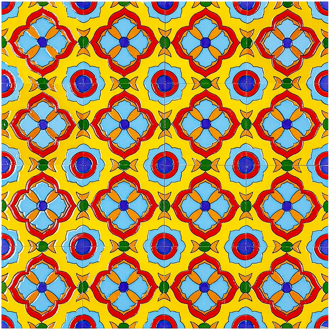 Yellow & Teal Sahara Pearl Moroccan Tile