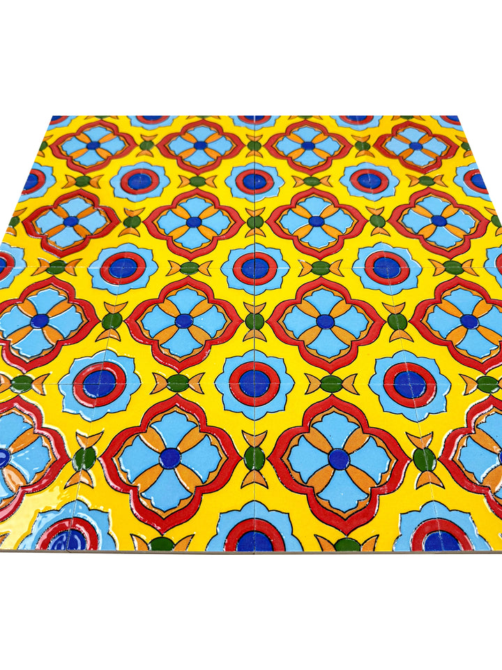 Yellow & Teal Sahara Pearl Moroccan Tile