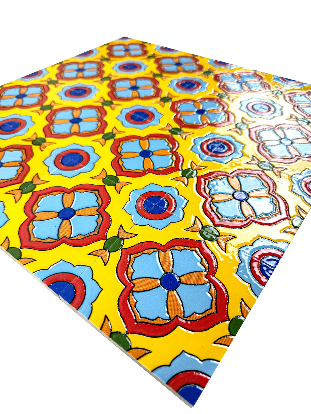 Yellow & Teal Sahara Pearl Moroccan Tile