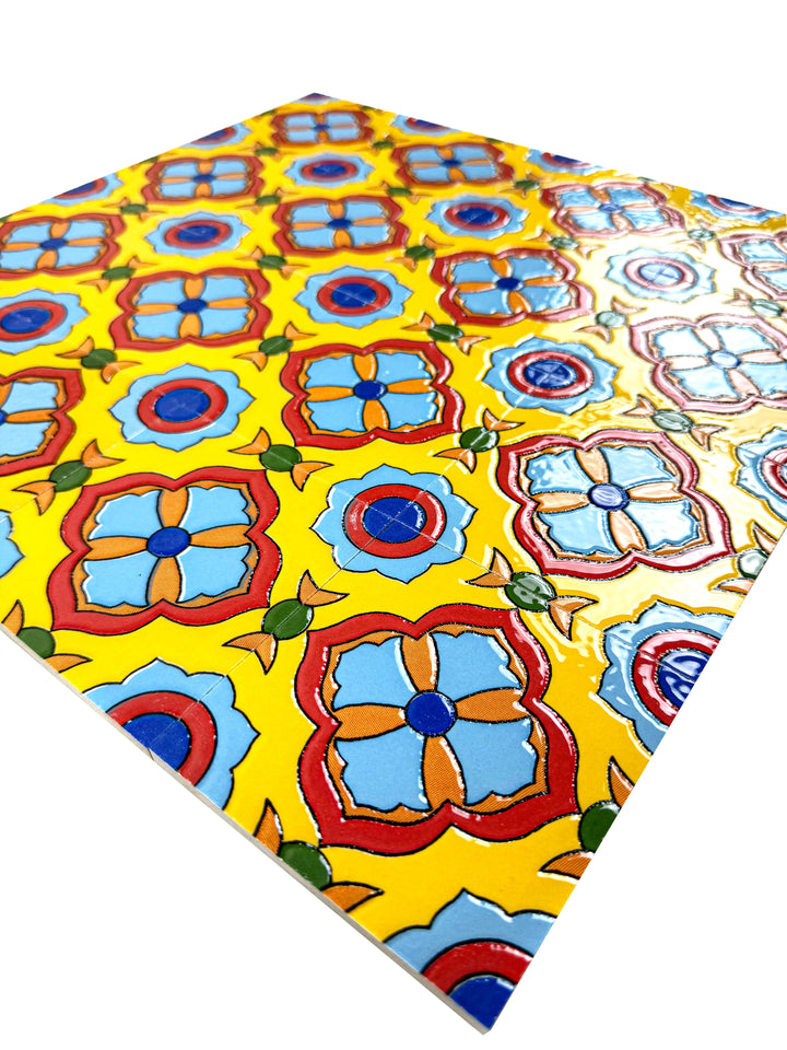 Yellow & Teal Sahara Pearl Moroccan Tile