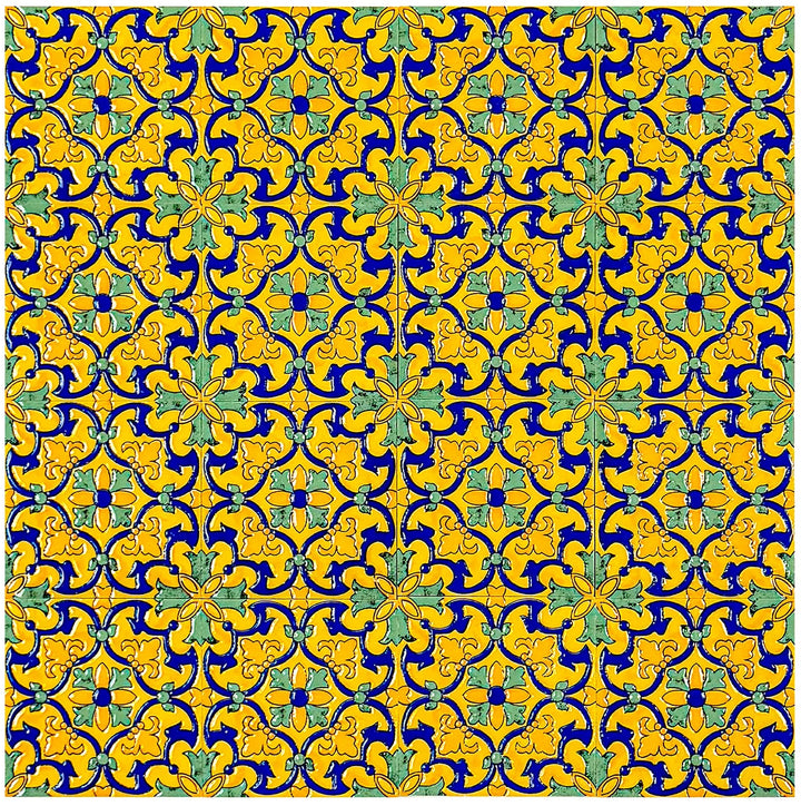 Yellow & Blue Sahara Pearl Moroccan Tile