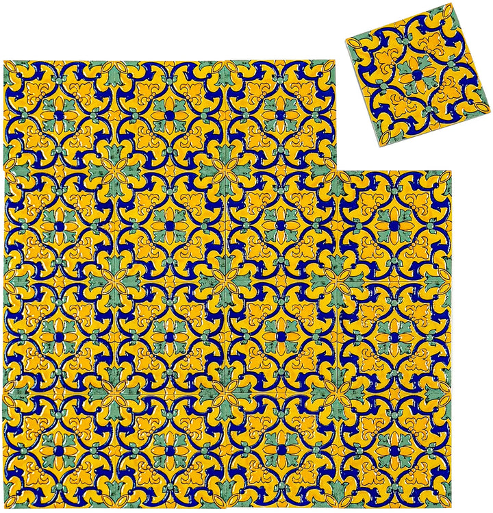 Yellow & Blue Sahara Pearl Moroccan Tile