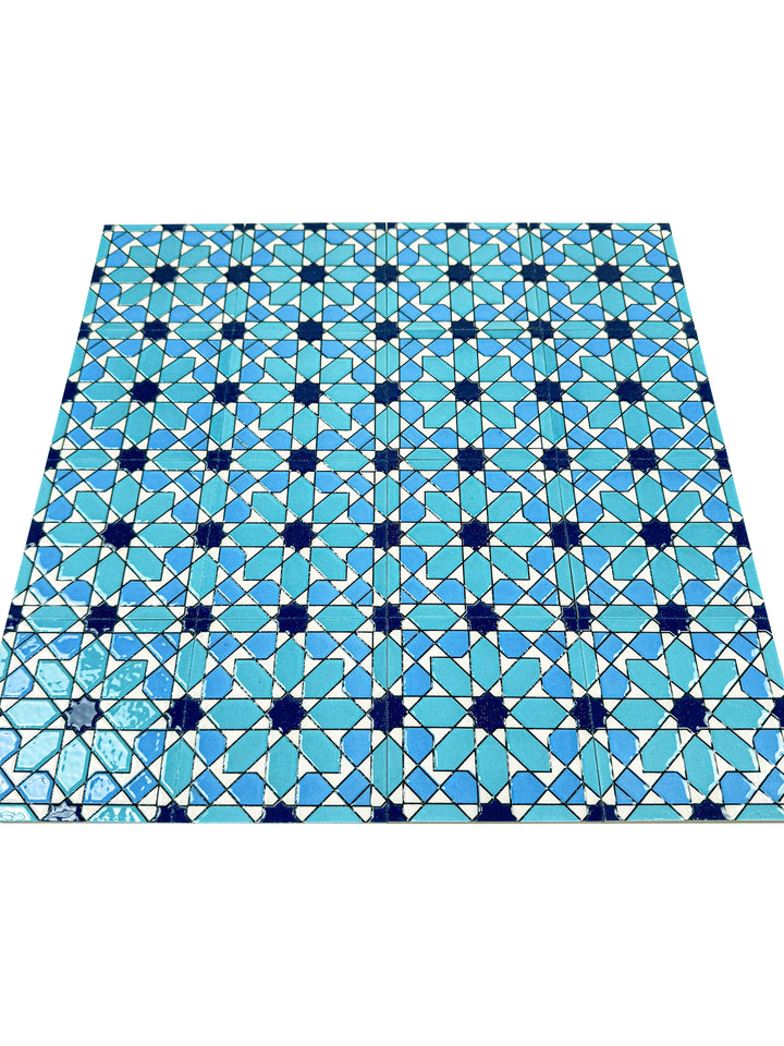 Teal & Baby Blue Sahara Pearl Moroccan Tile